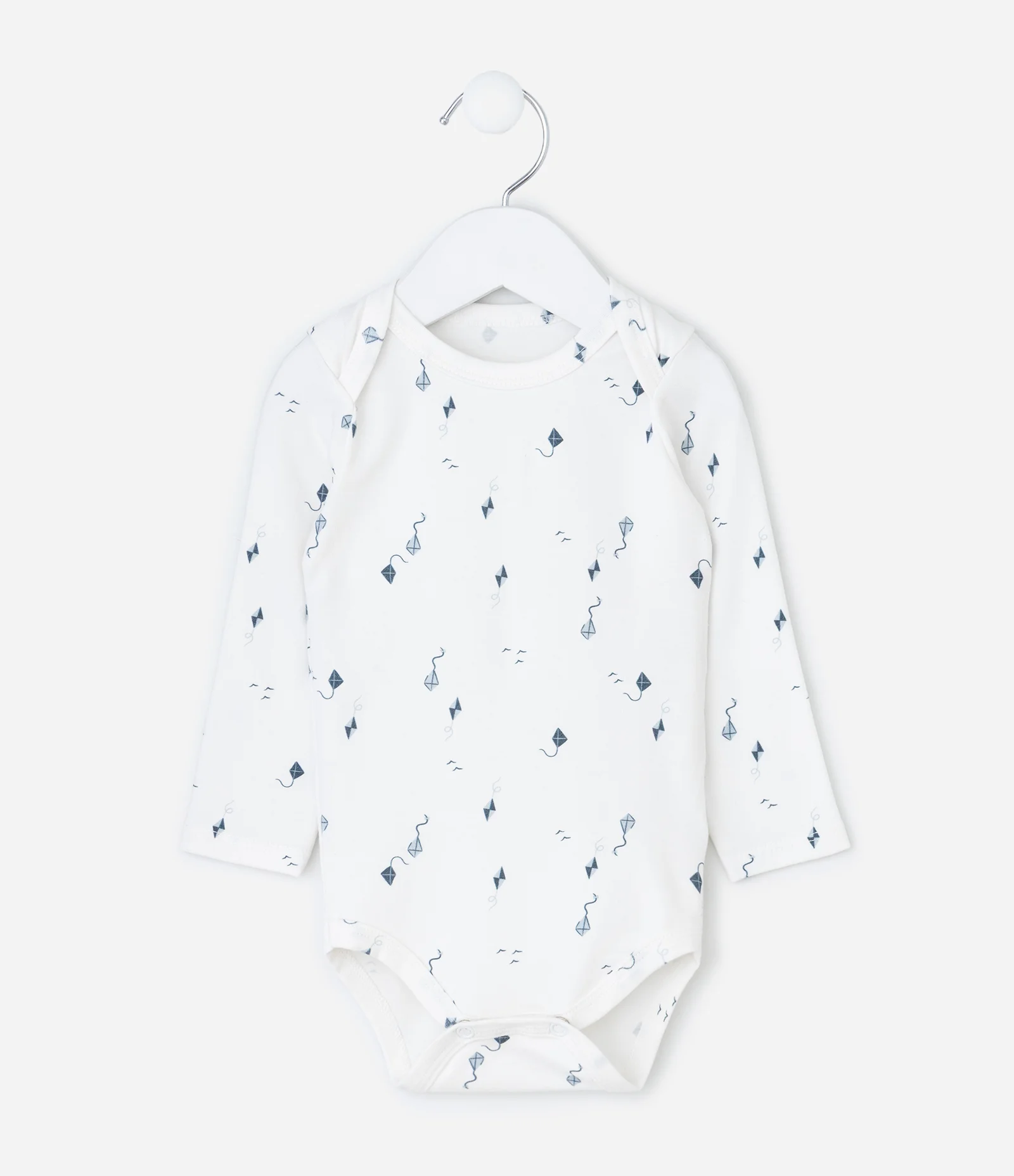Body Infantil Manga Longa com Estampa Pipas – Tam RN a 18 Meses Branco 1