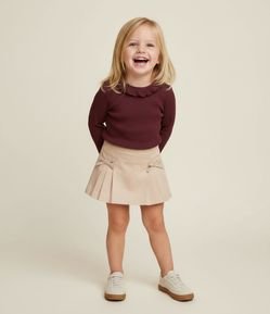 Blusa Infantil Canelada com Babado na Gola – Tam 1 a 6 Anos