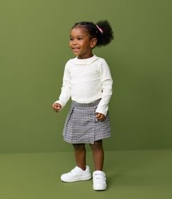 Blusa Infantil Canelada com Babado na Gola – Tam 1 a 5/6 Anos