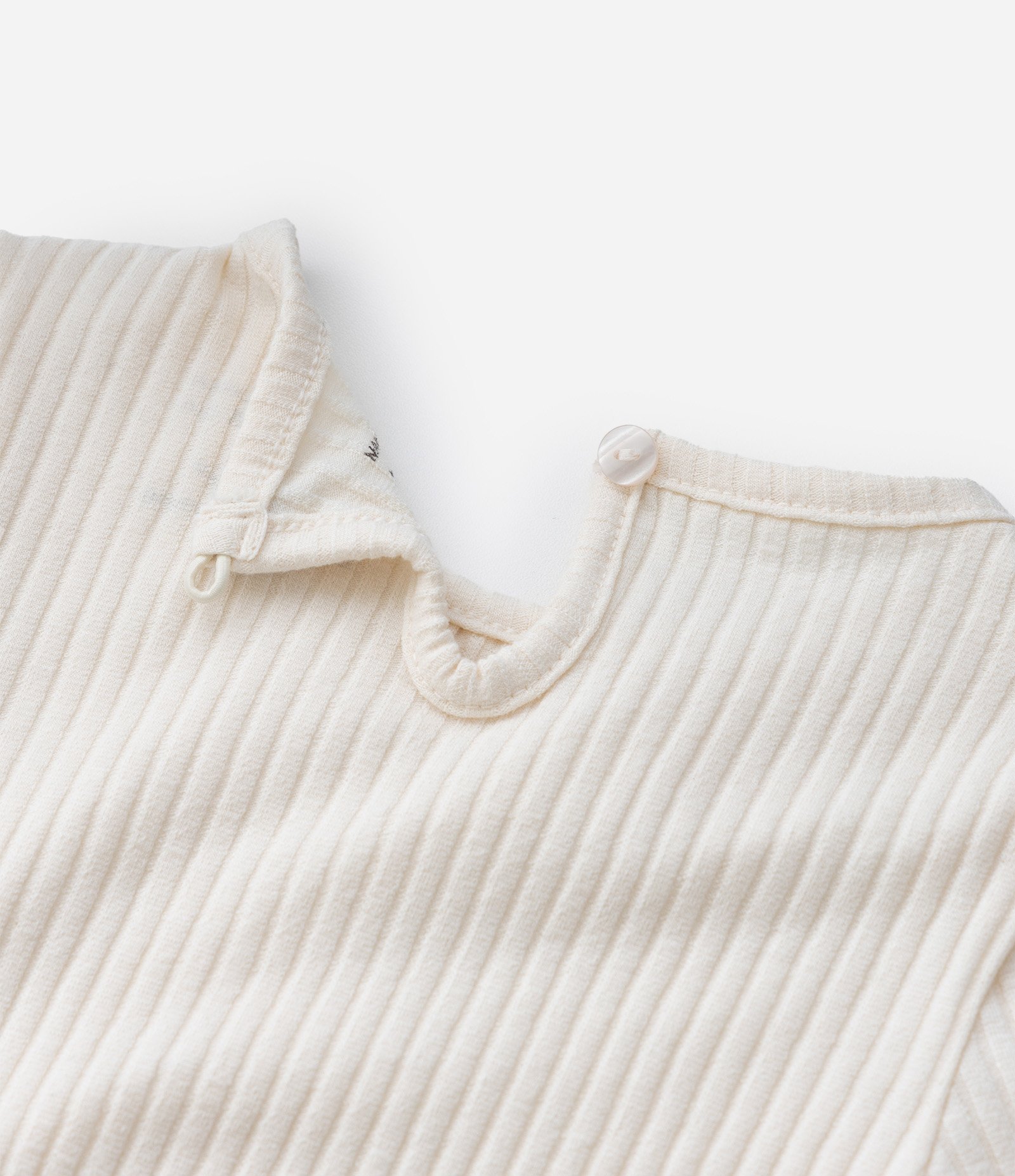 Blusa Infantil Canelada com Babado na Gola – Tam 1 a 5/6 Anos Off White 4