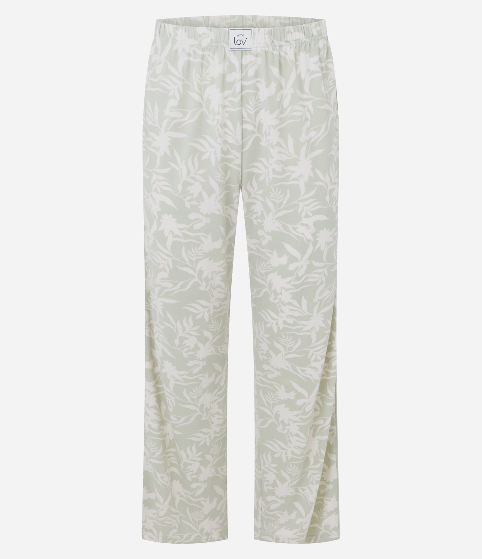 Pijama Longo Americano em Peach Touch com Estampa Floral Verde 7