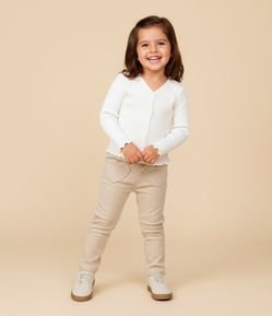 Calça Infantil em Veludo com Bolsos de Coração – Tam 1 a 6 Anos