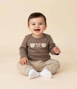 Body Infantil Manga Longa com Estampa Ursinhos – Tam 0 a 18 Meses