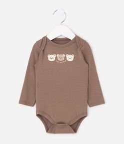 Body Infantil Manga Longa com Estampa Ursinhos – Tam 0 a 18 Meses