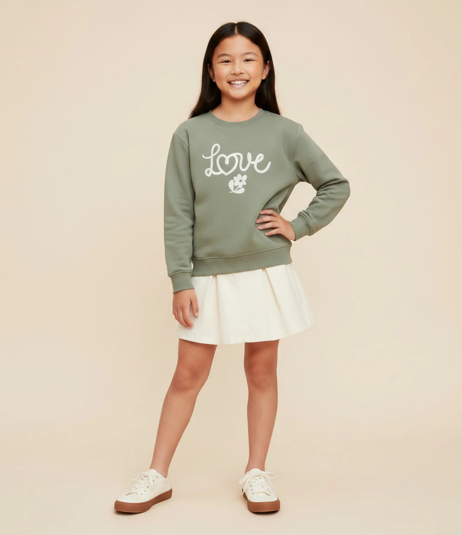 Casaco Moletom Fechado com Lettering Love - Tam 4 a 10 Anos Verde 1