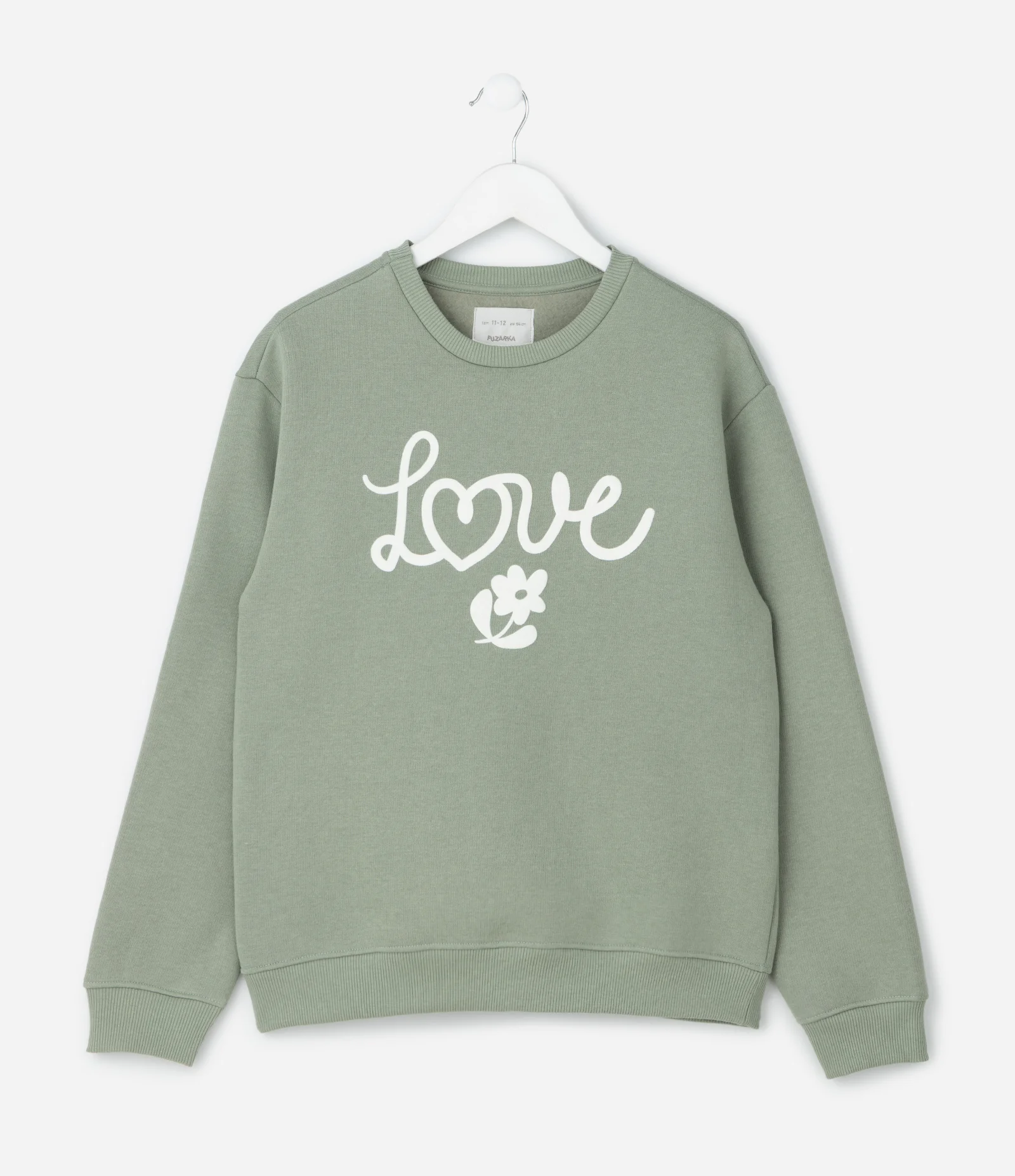 Casaco Moletom Fechado com Lettering Love - Tam 4 a 10 Anos Verde 2