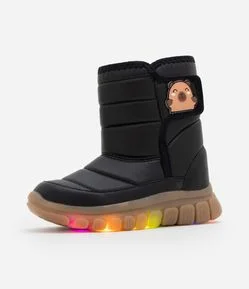 Bota Infantil Comfy com Patch de Capivara e LED – Tam 20 a 27