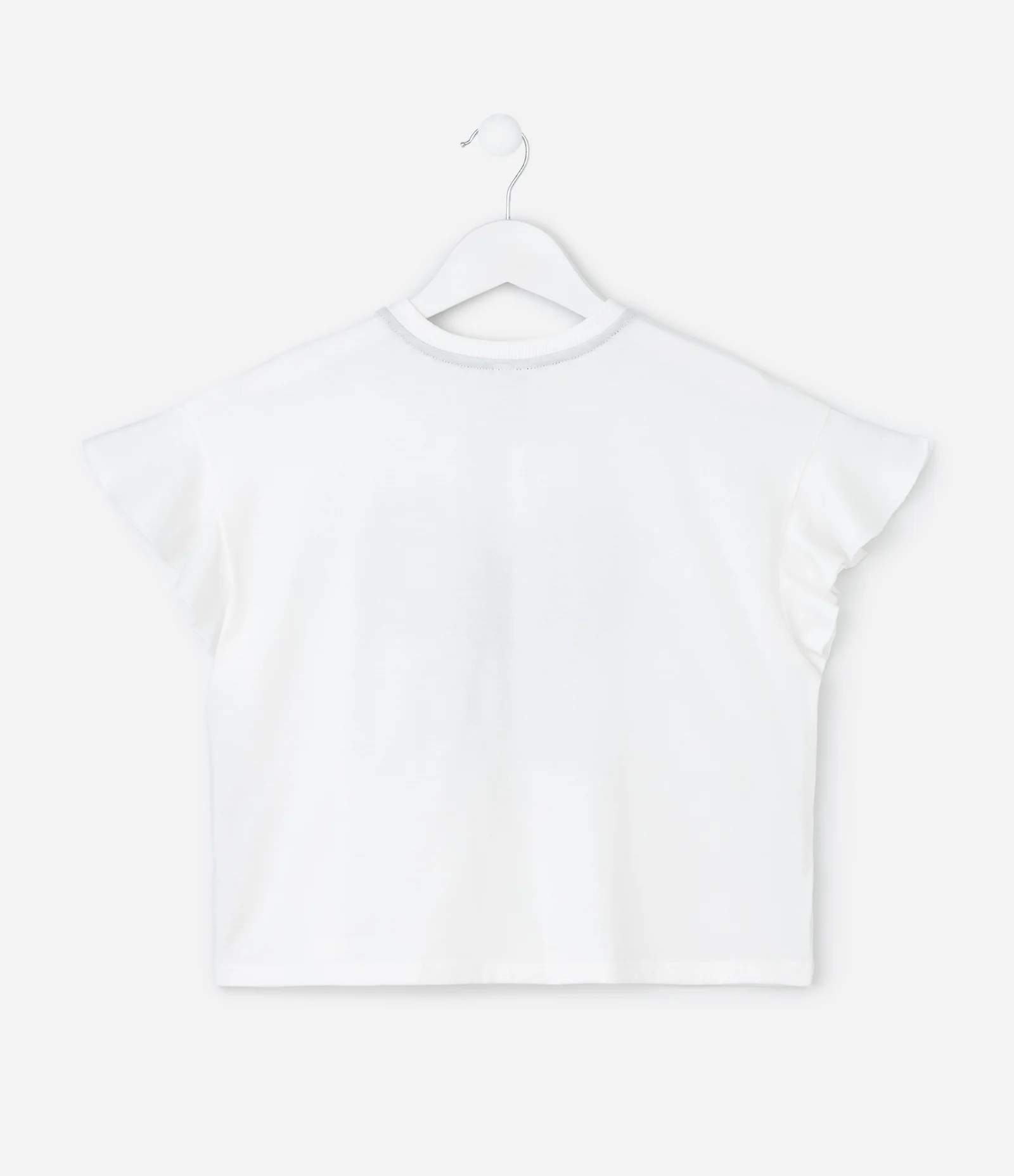 Camiseta Infantil com Laço Bordado - Tam 5 a 14 Anos Branco 2