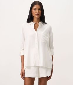 Camisa Oversized em Viscolinho com Punhos Ajustados