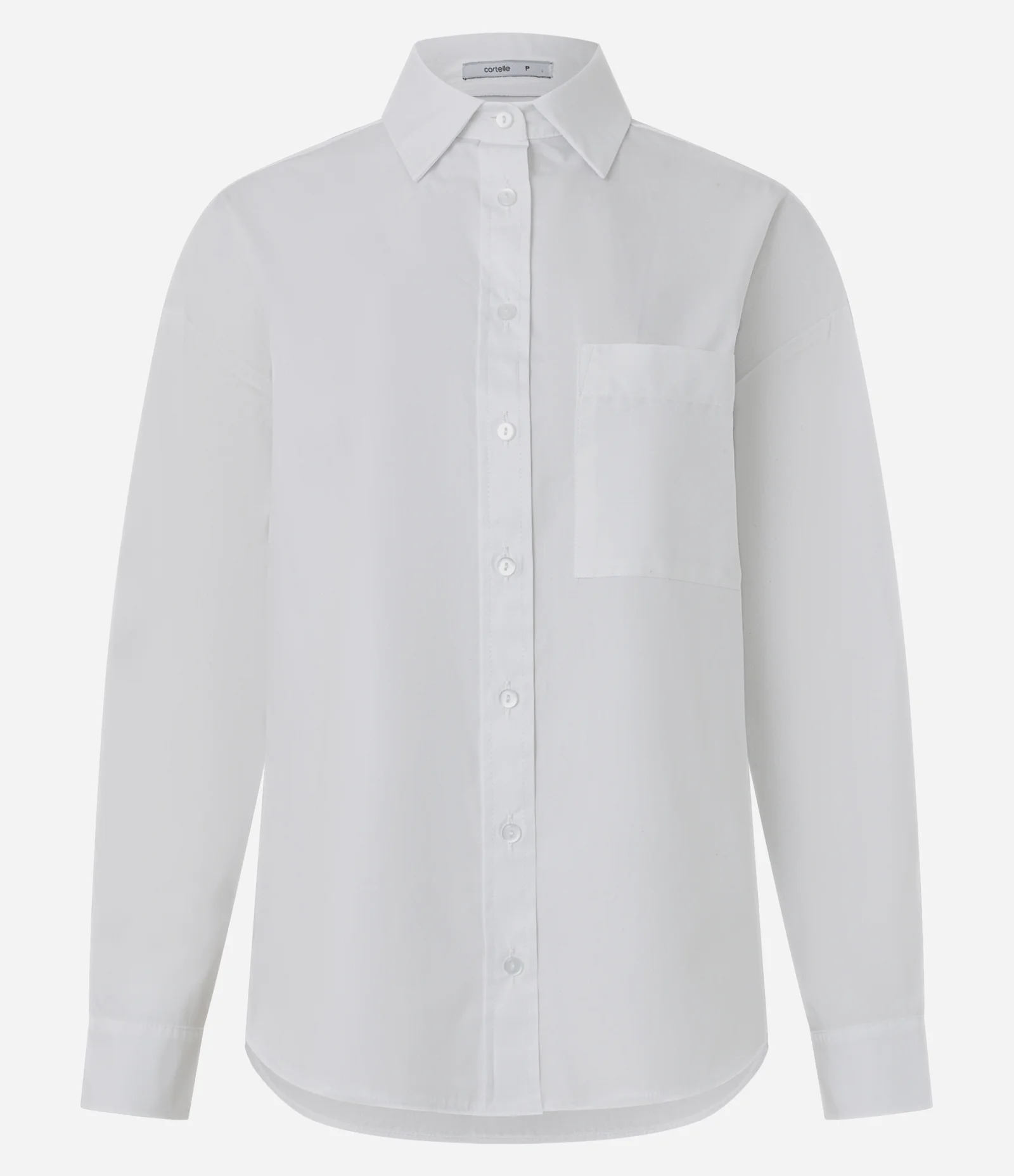 Camisa Manga Longa em Tricoline com Bolso Frontal Branco 1