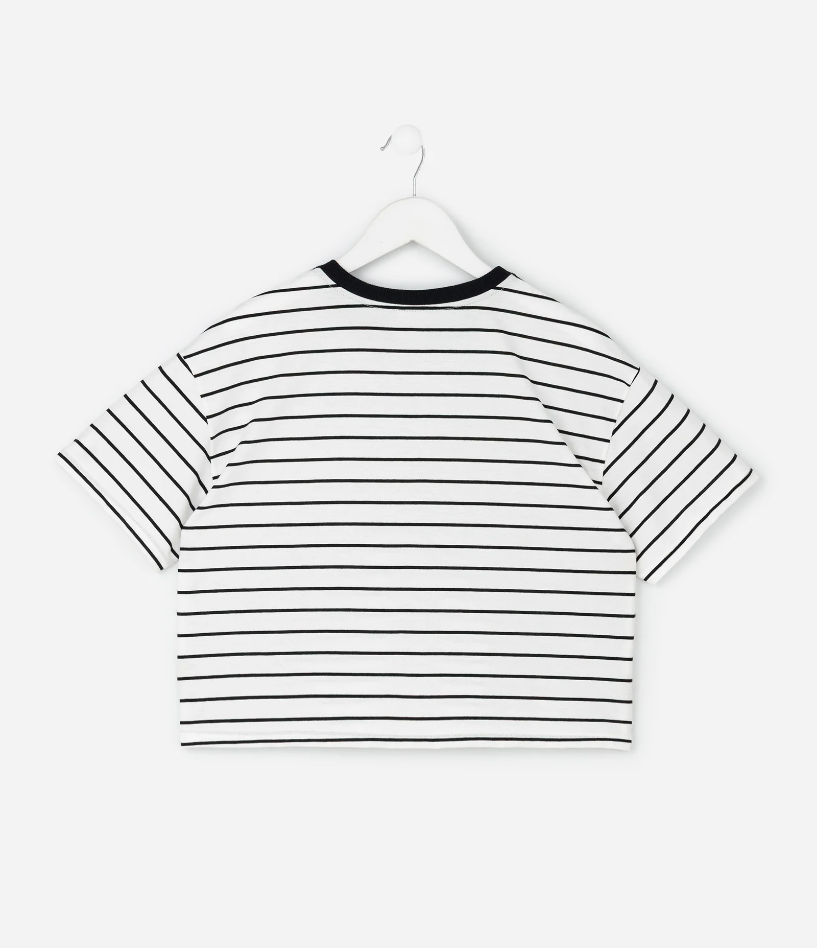 Camiseta Infantil Listrada com Lacinhos - Tam 5 a 14 Anos Preto 2