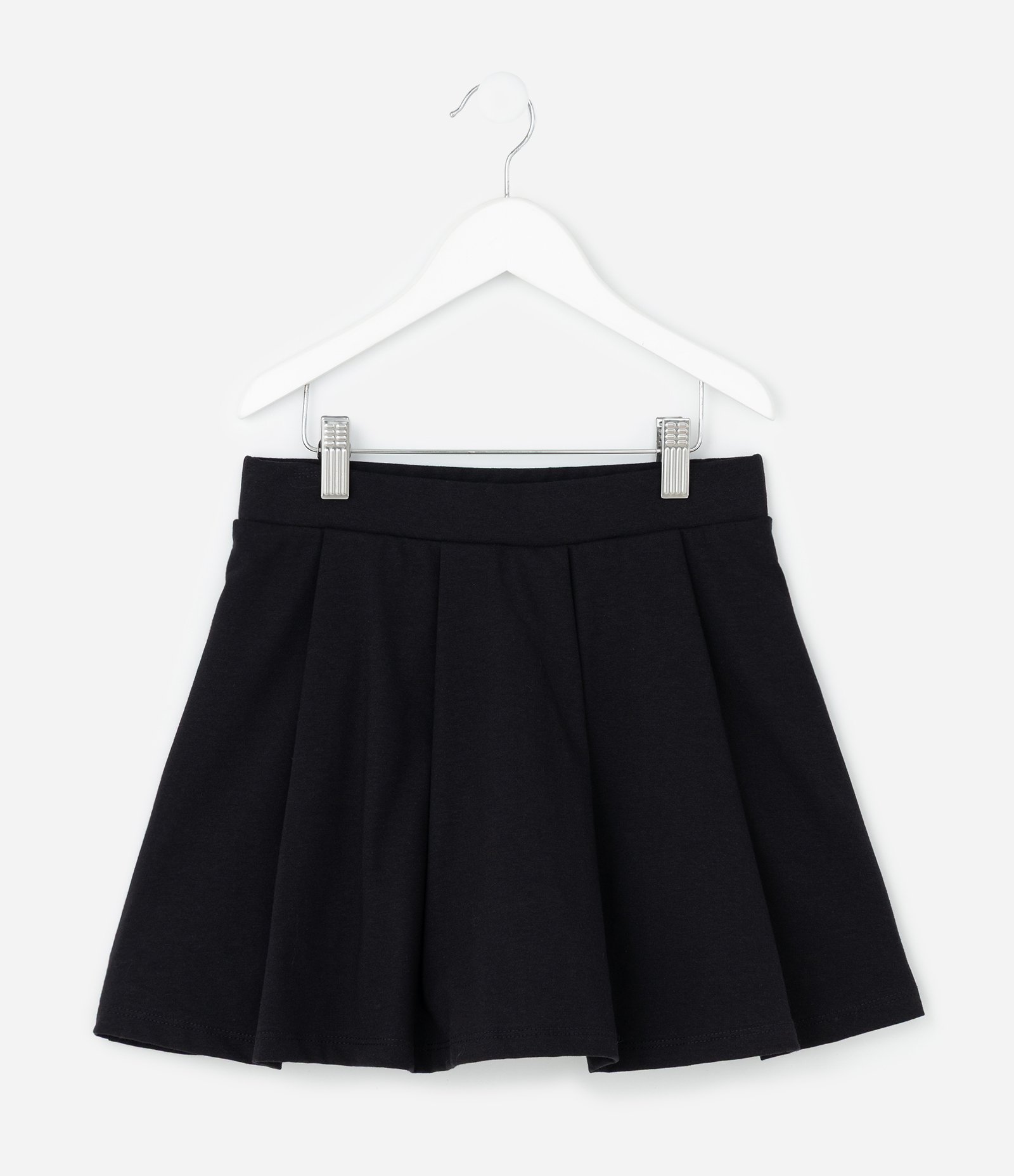 Saia Infantil em Cotton com Pregas e Short Interno – Tam 5 a 16 Anos Preto 2