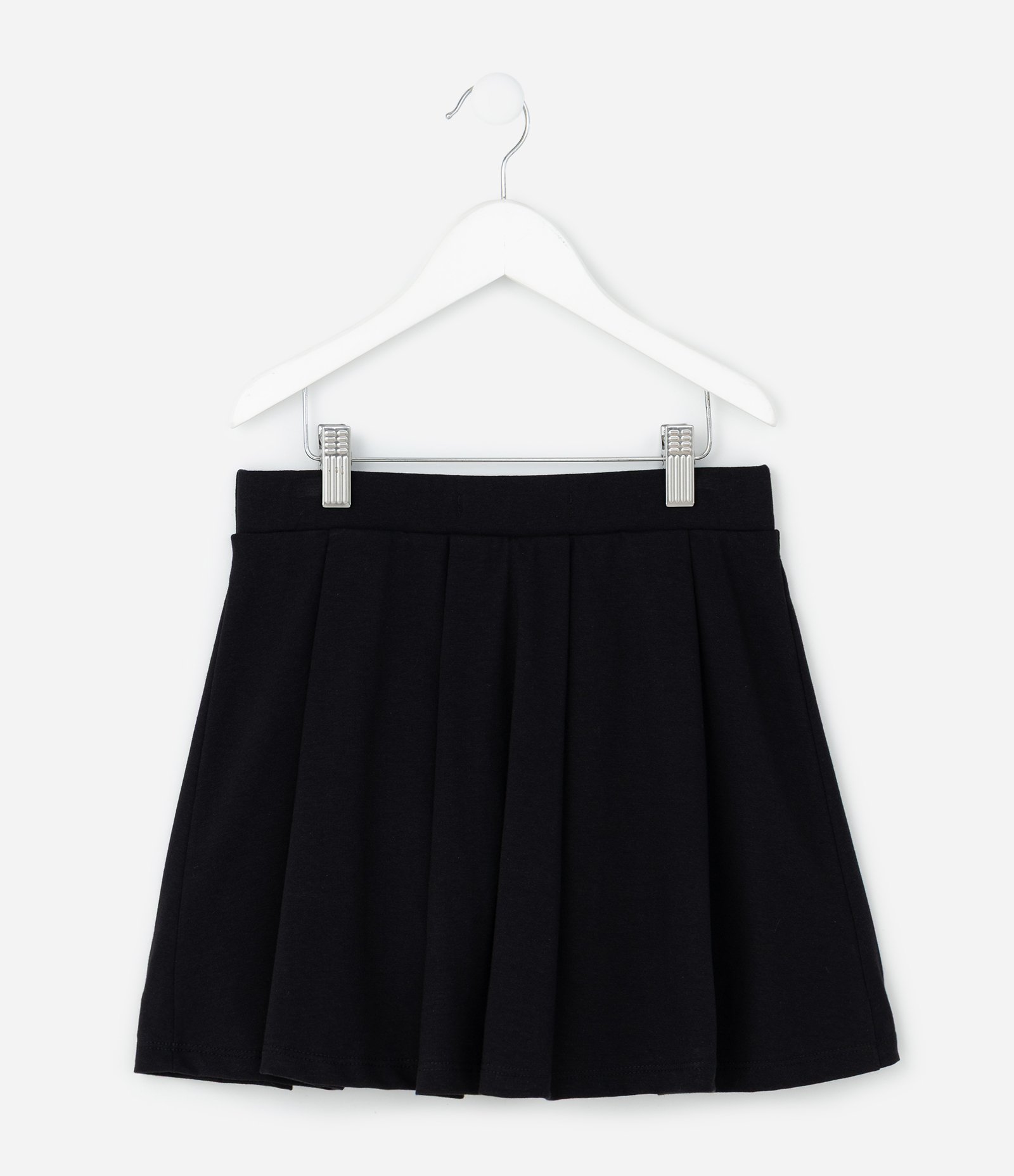 Saia Infantil em Cotton com Pregas e Short Interno – Tam 5 a 16 Anos Preto 3