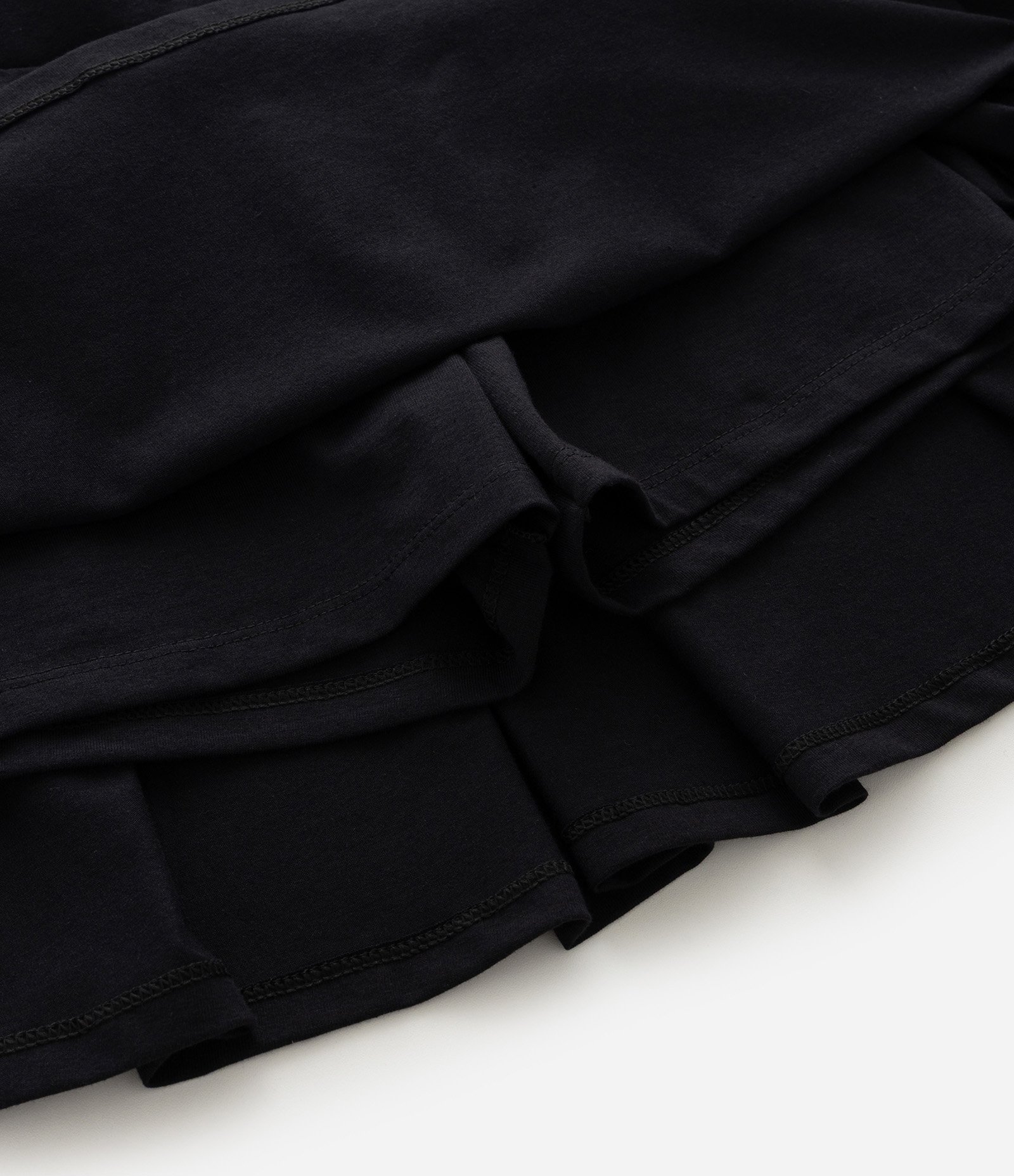 Saia Infantil em Cotton com Pregas e Short Interno – Tam 5 a 16 Anos Preto 5