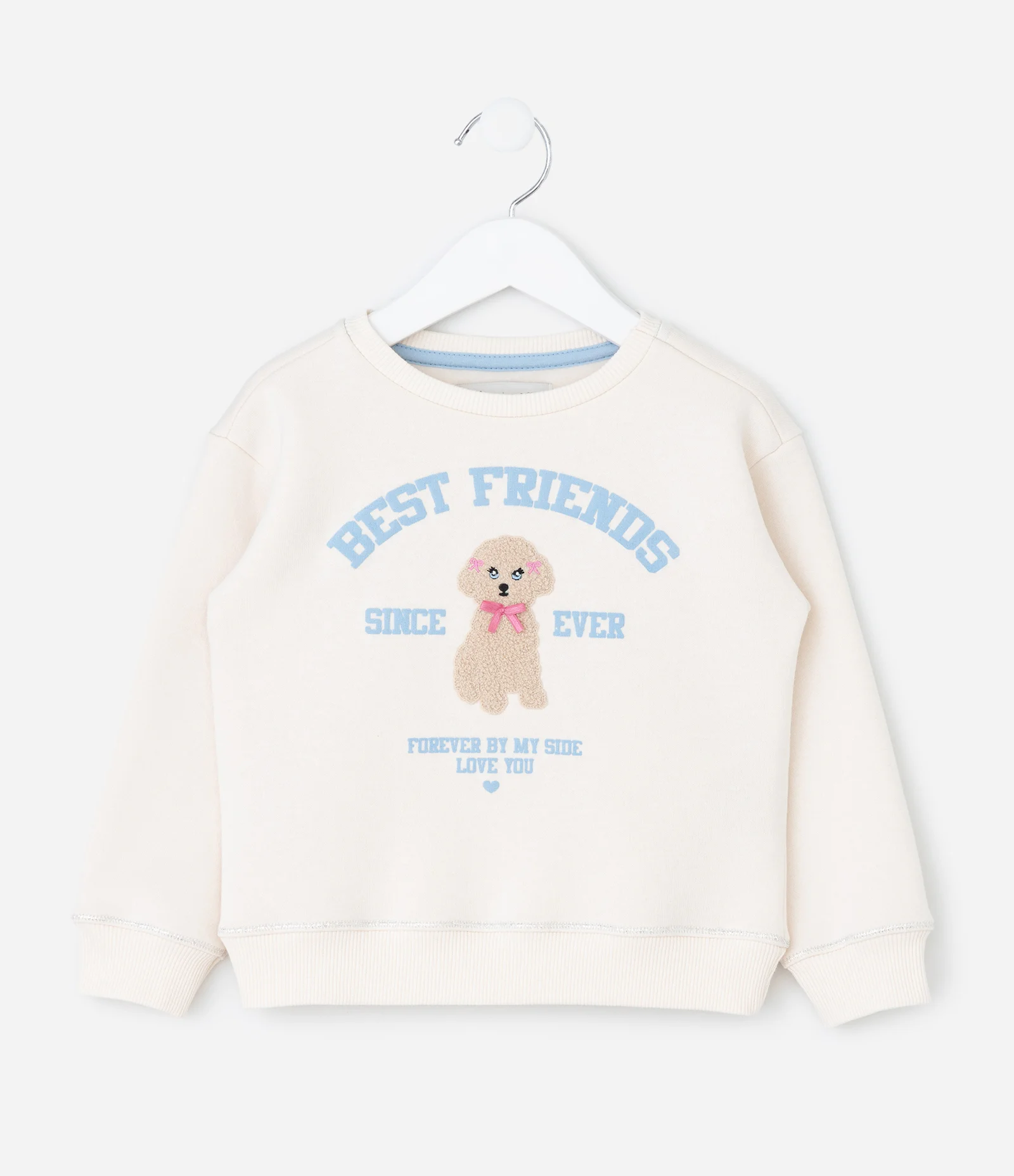 Conjunto Infantil Casaco e Legging com Estampa Cachorro – Tam 1 a 6 Anos Off White/Azul 2