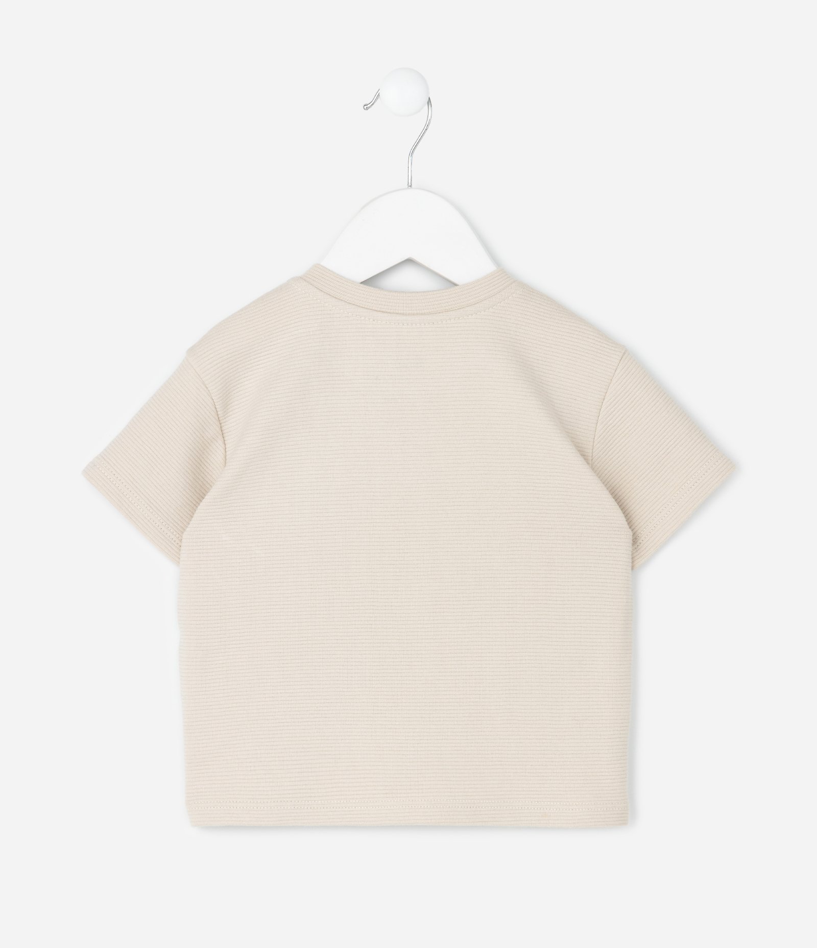 Conjunto Infantil Blusa e Short com Lettering em Relevo – Tam 0 a 18 Meses Bege Claro 4