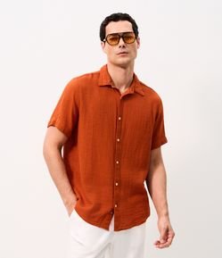 Camisa Comfort em Algodão com Textura