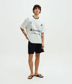 Pijama Curto Masculino PlayStation Boxy Fit