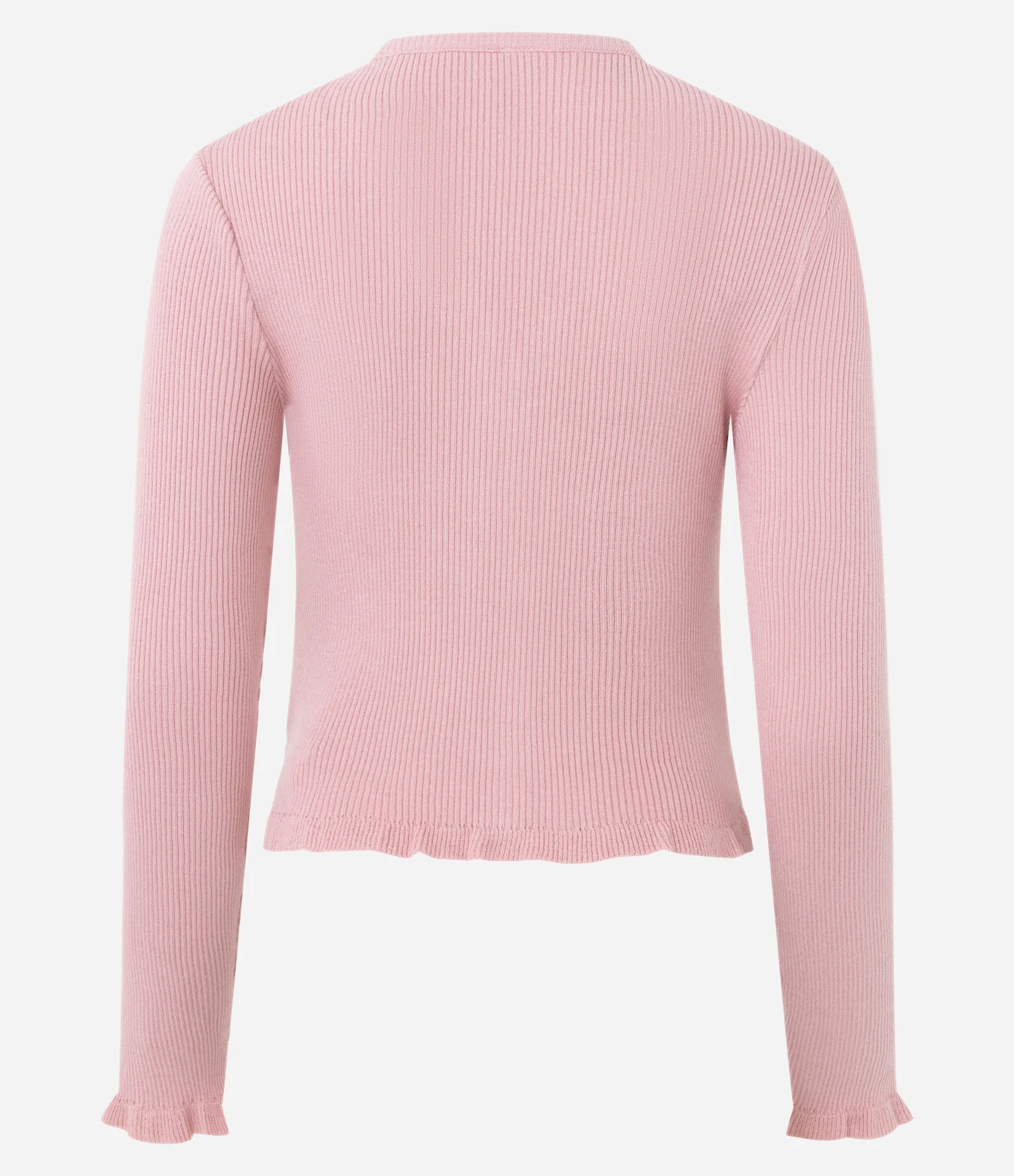 Cardigan em Tricô com Ponto Texturizado e Babados na Barra Rosa 7