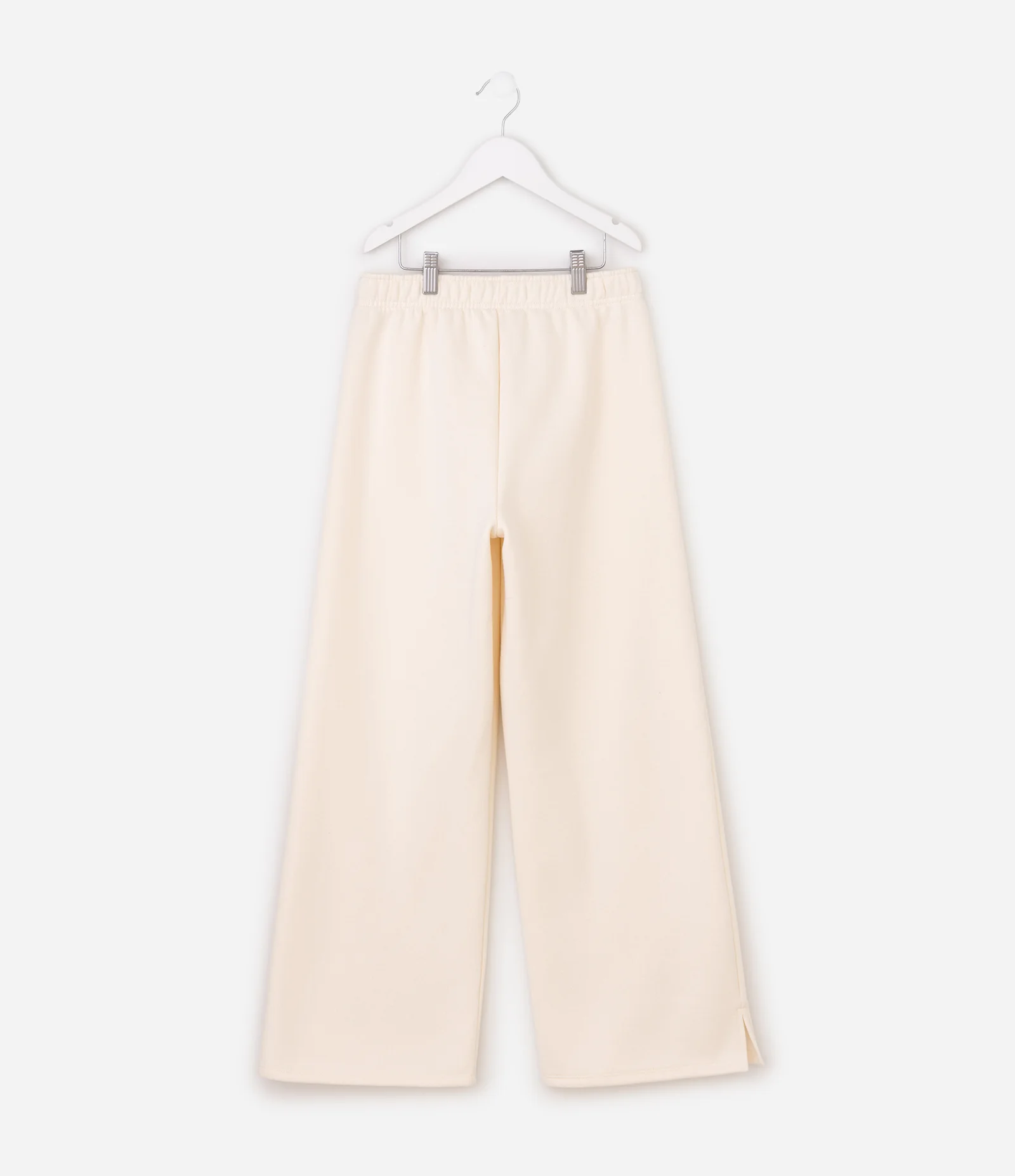 Calça Wide Leg Infantil em Moletom com Felpa - Tam 7 a 14 Anos Bege 2