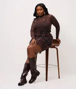 Blusa em Tule com Anágua e Golinha Curve & Plus Size