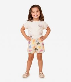 Blusa Infantil com Aplicação de Borboletas de Paetê – Tam 1 a 6 Anos