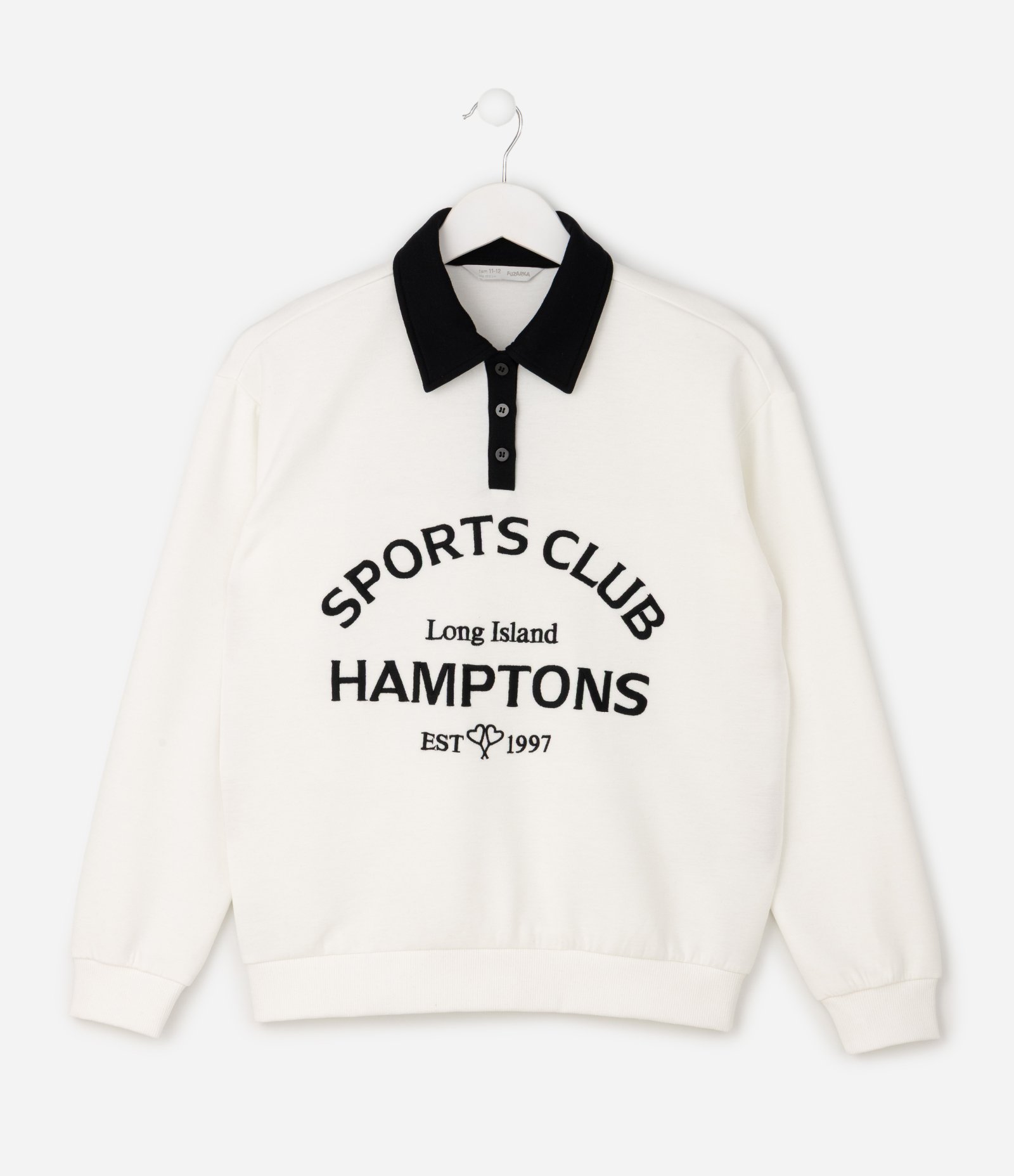Casaco Relaxed Infantil em Moletom com Lettering Hamptons – Tam 5 a 16 Anos Branco 2