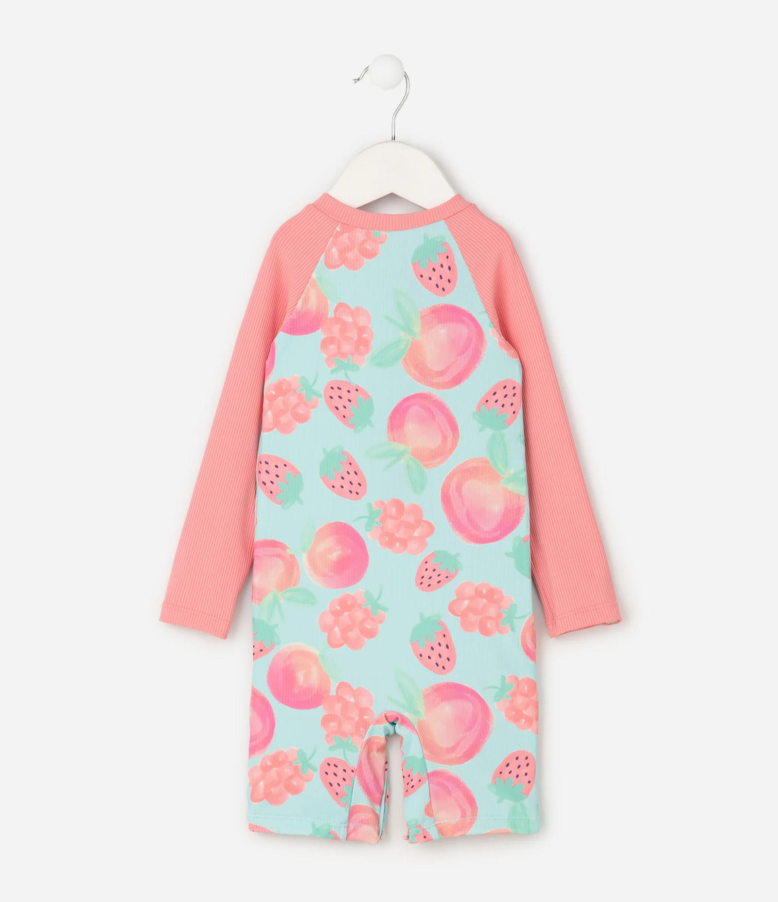 Macacão UV Infantil com Estampa de Frutas - Tam 1 a 5 Anos Azul 2