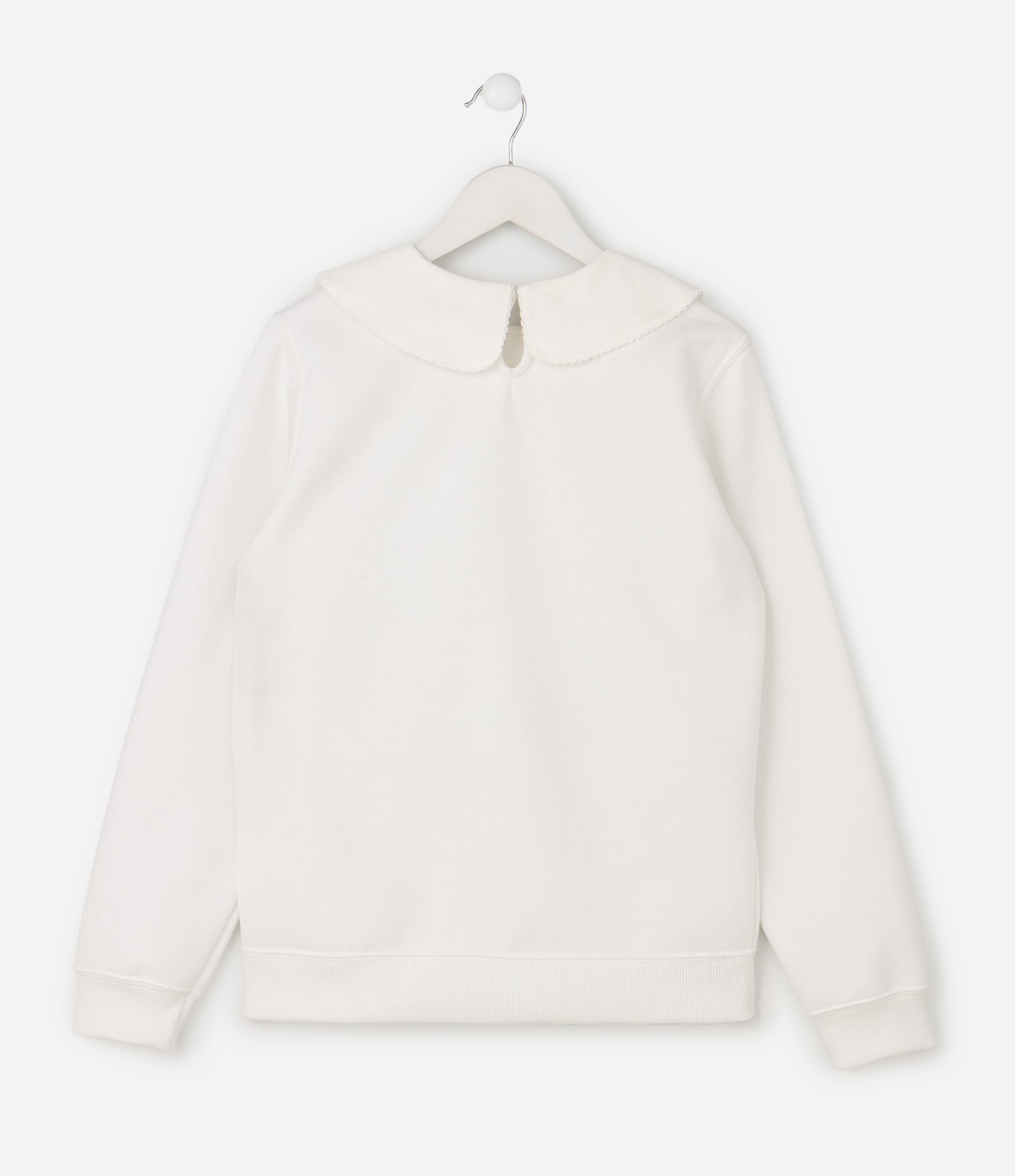 Casaco Infantil com Gola Boneca e Aplicação de Pérolas – Tam 5 a 14 Anos Off White 2