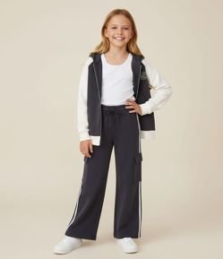 Calça Infantil Cargo com Listras Laterais – Tam 5 a 16 Anos