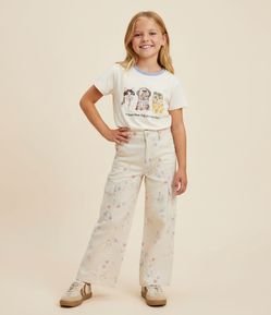 Calça Cargo Floral Viscolinho - Tam 7 a 16 Anos
