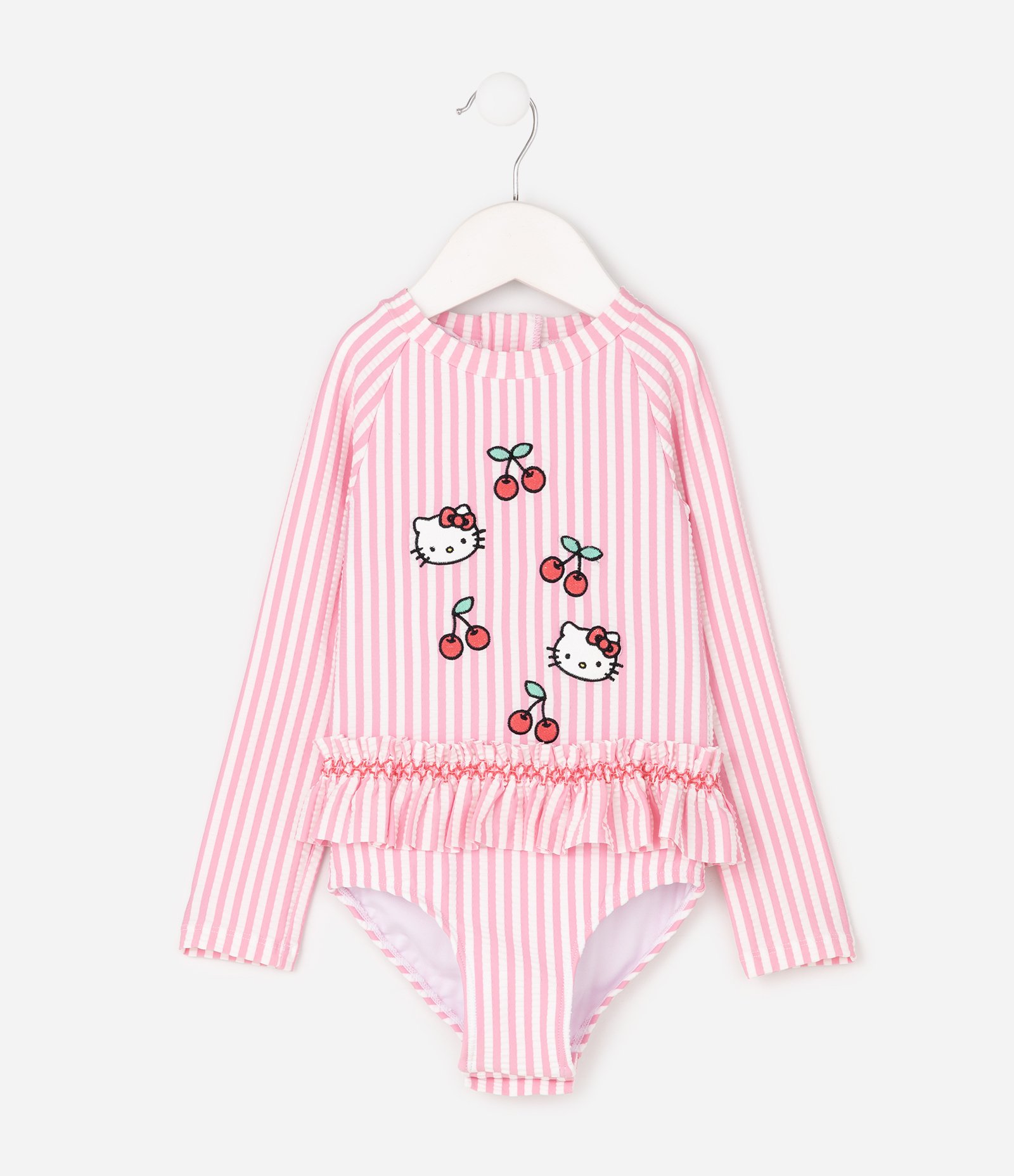Maiô Infantil Em Poliamida com Estampa Hello Kitty - Tam 1 a 4 Anos Rosa 1