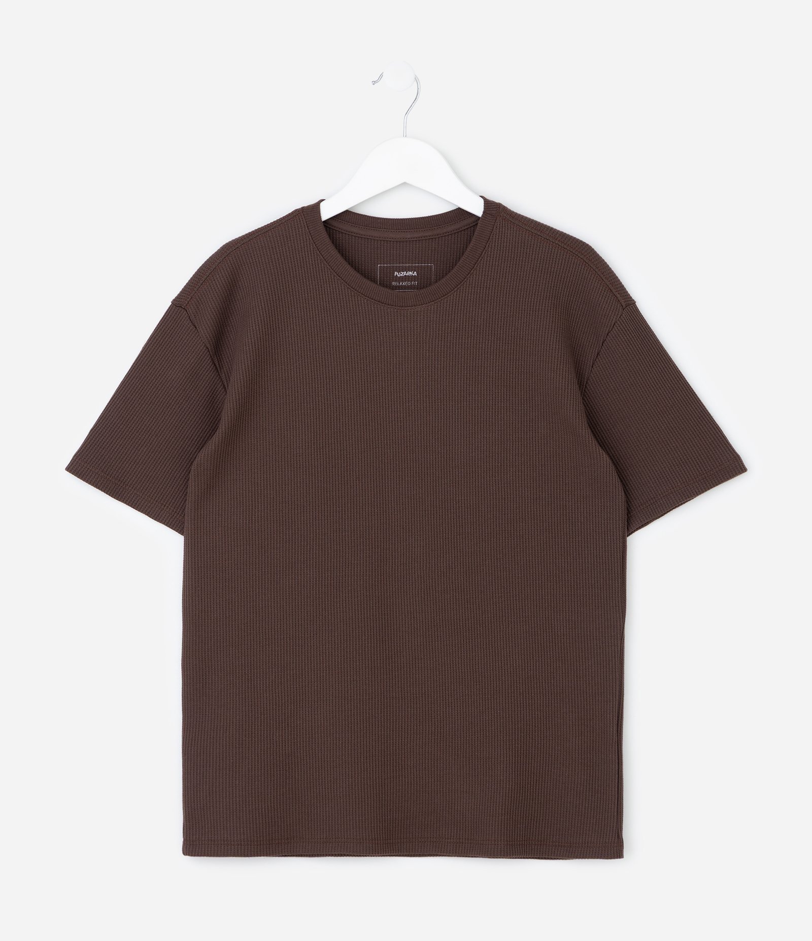 Camiseta Infantil Em Algodão Texturizada – Tam 5 A 14 Anos Marrom Escuro 2