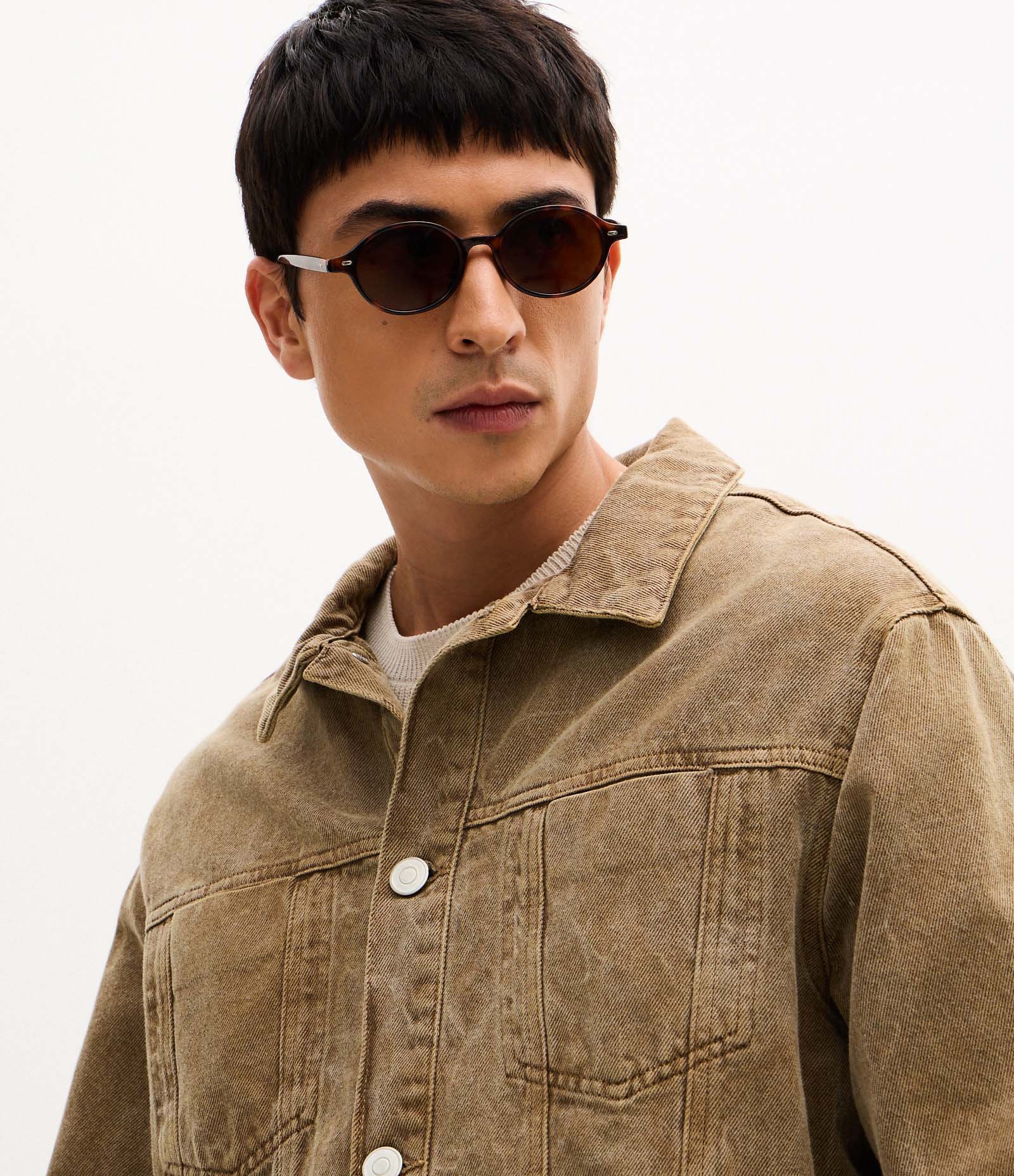 Jaqueta Pesada em Sarja com Tingimento Cationizado Marrom 6