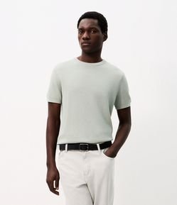 Camiseta Tricô Slim Texturizada