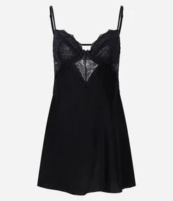 Camisola Sem Bojo em Microfibra com Renda no Busto