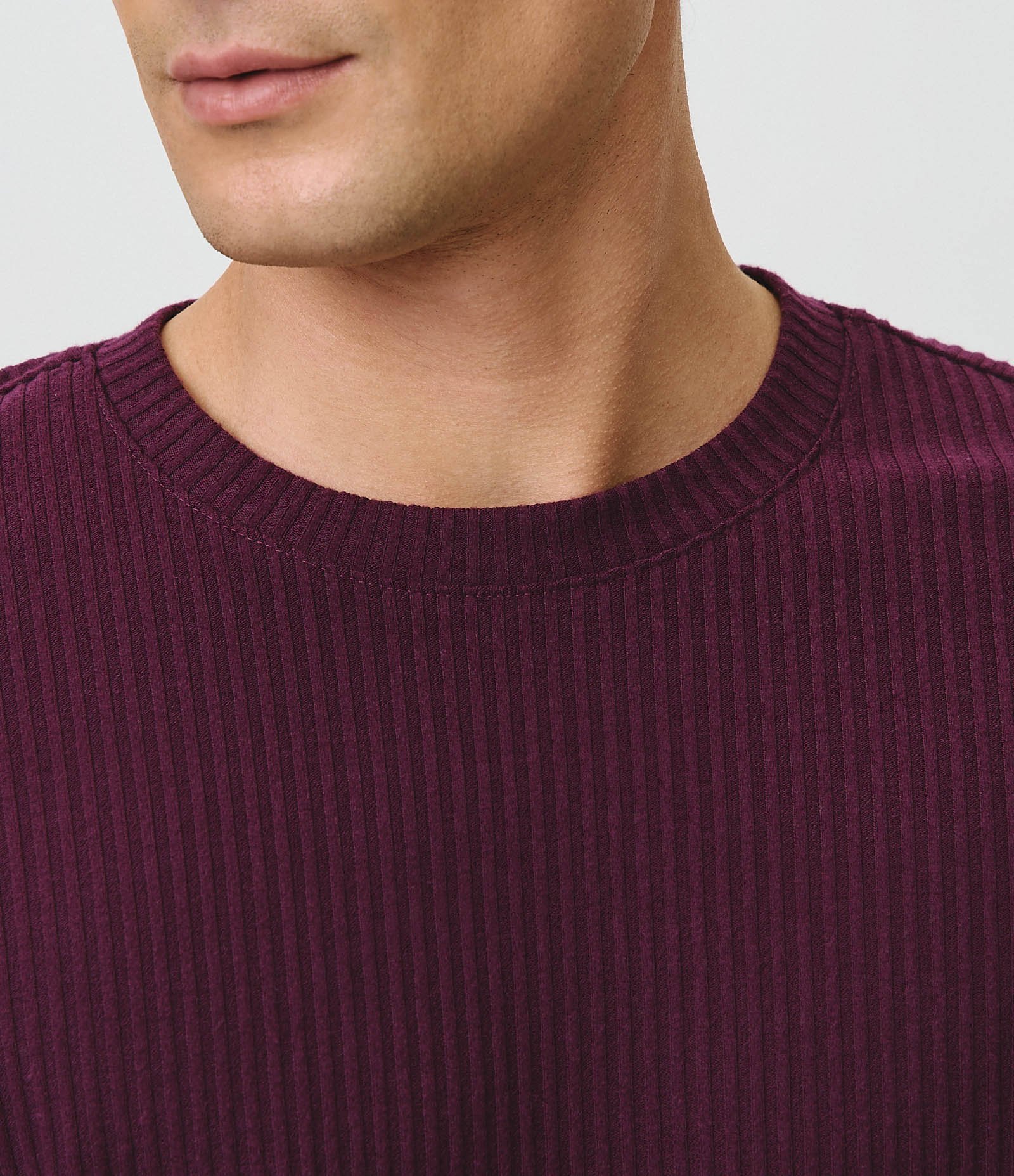 Camiseta em Veludo com Textura Canelada Roxo 2