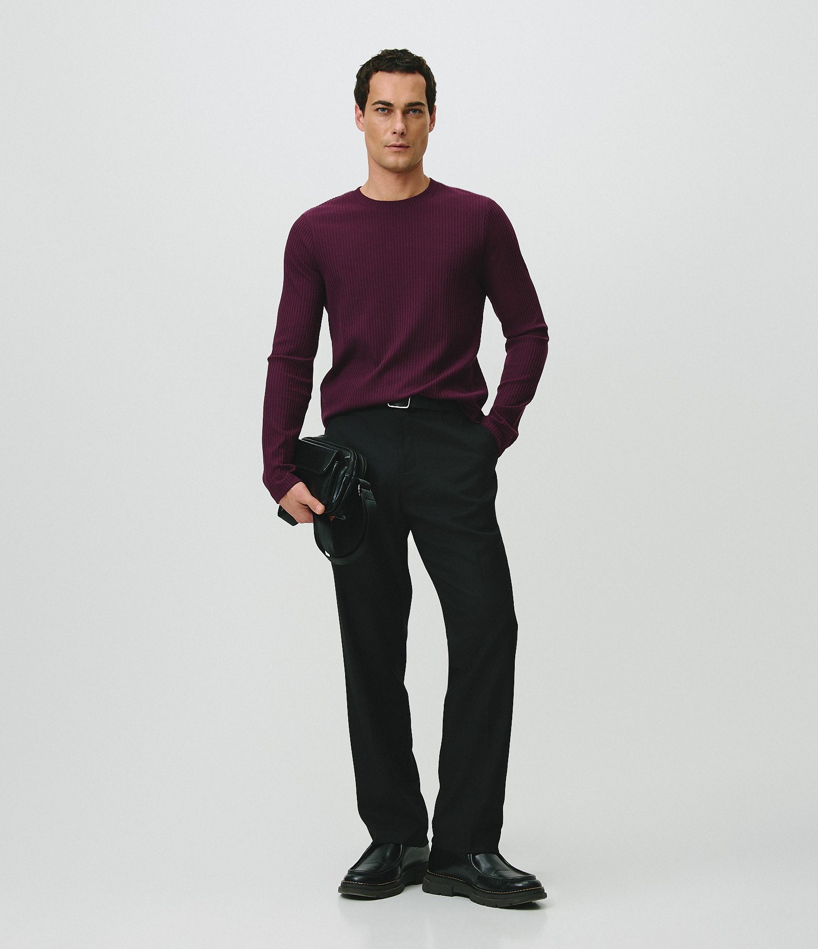 Camiseta em Veludo com Textura Canelada Roxo 3