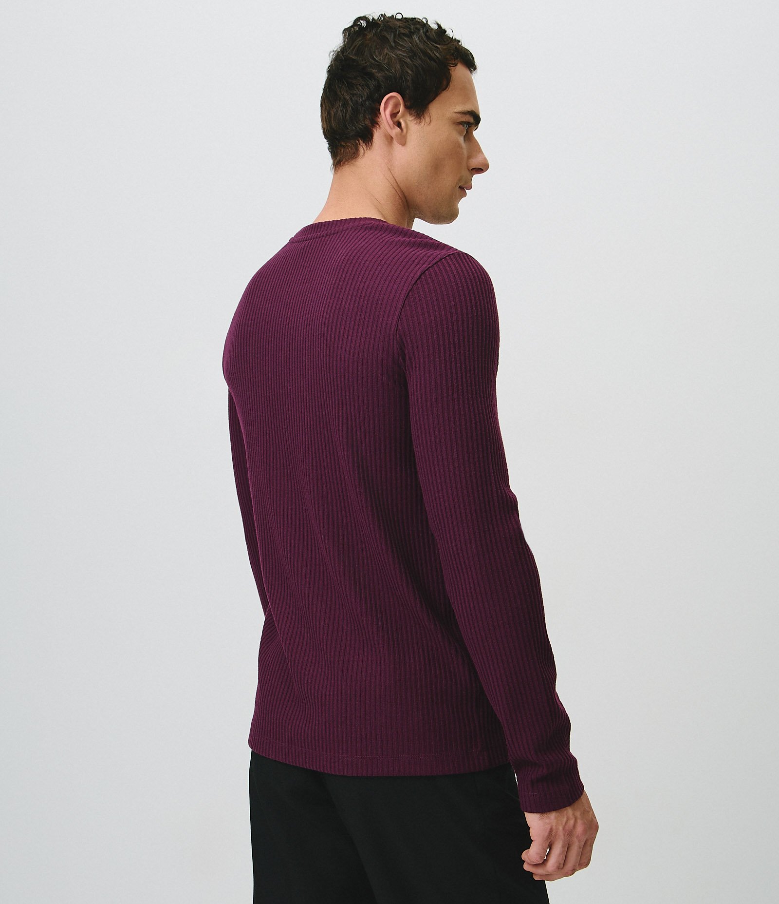 Camiseta em Veludo com Textura Canelada Roxo 4
