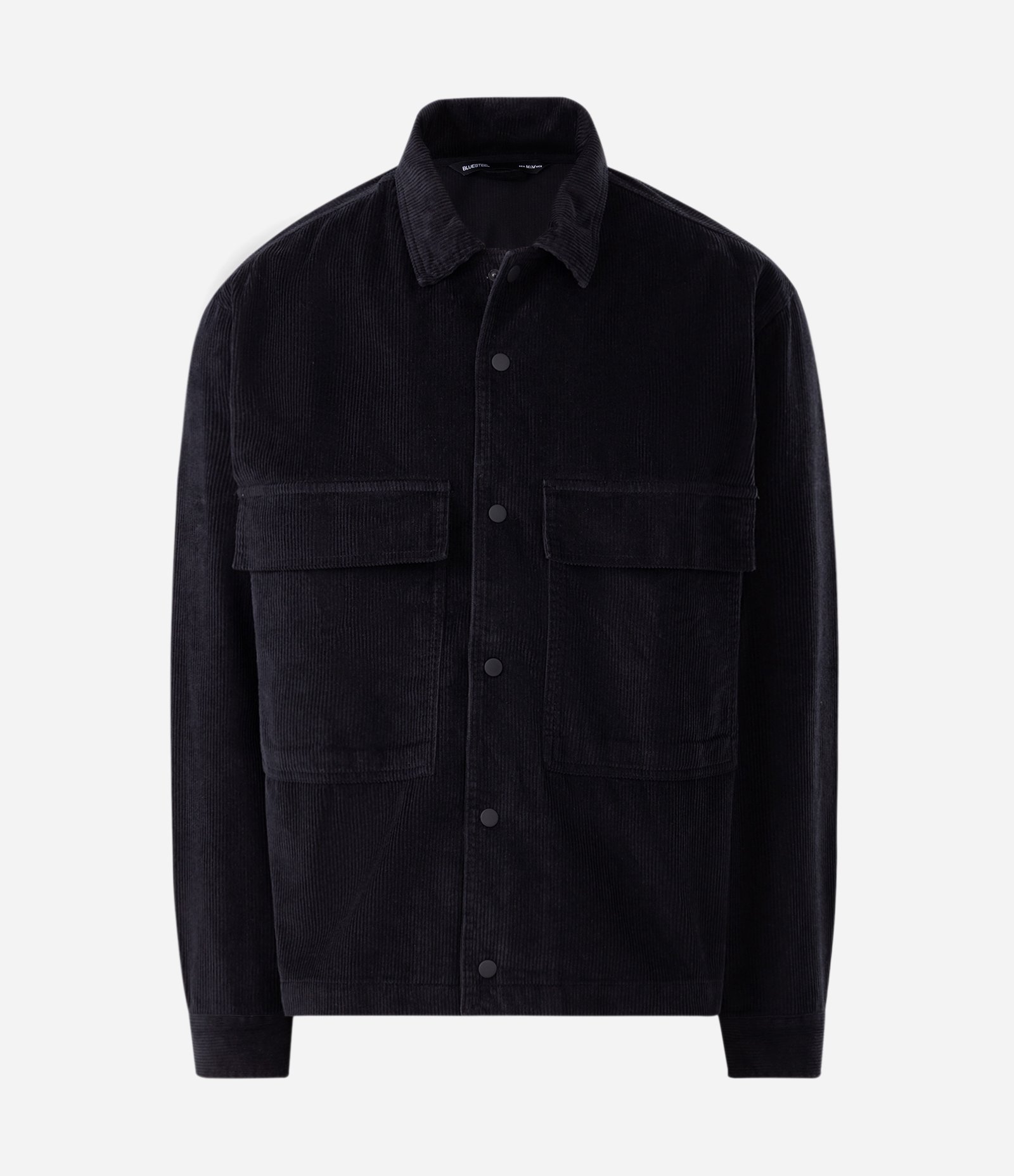 Camisa em Veludo Cotelê com Bolsos Preto 4