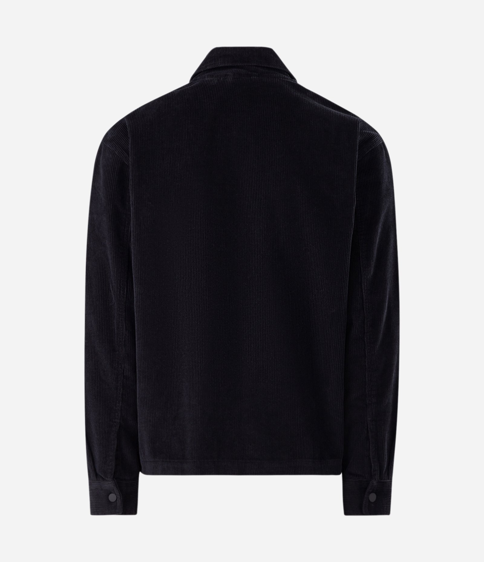 Camisa em Veludo Cotelê com Bolsos Preto 5