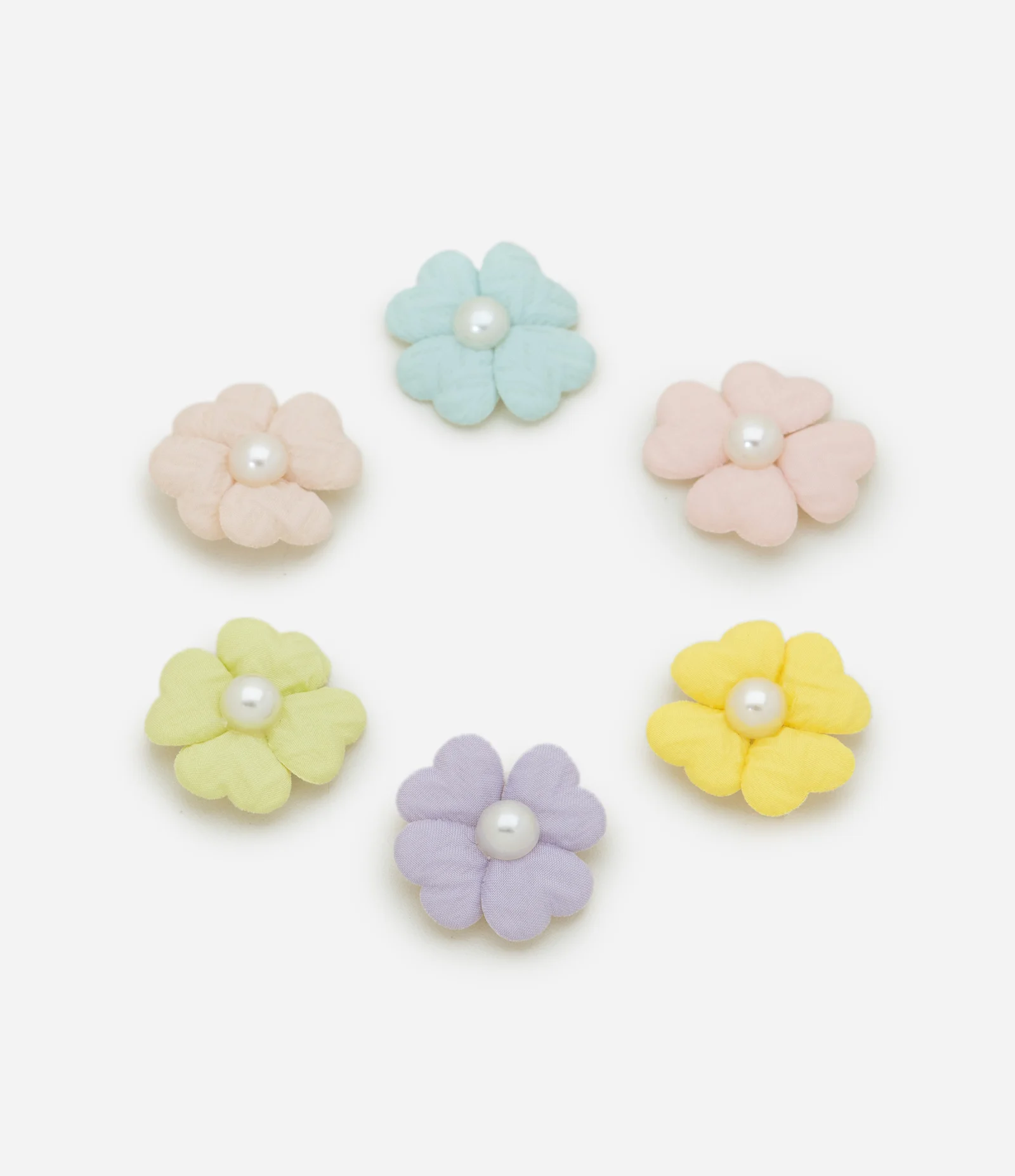 Kit 06 Presilhas de Cabelo Infantil com Florzinhas e Pérolas – Tam U Sortido 1