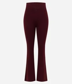 Calça Flare em Microfibra com Cós Largo