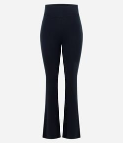 Calça Flare em Microfibra com Cós Largo