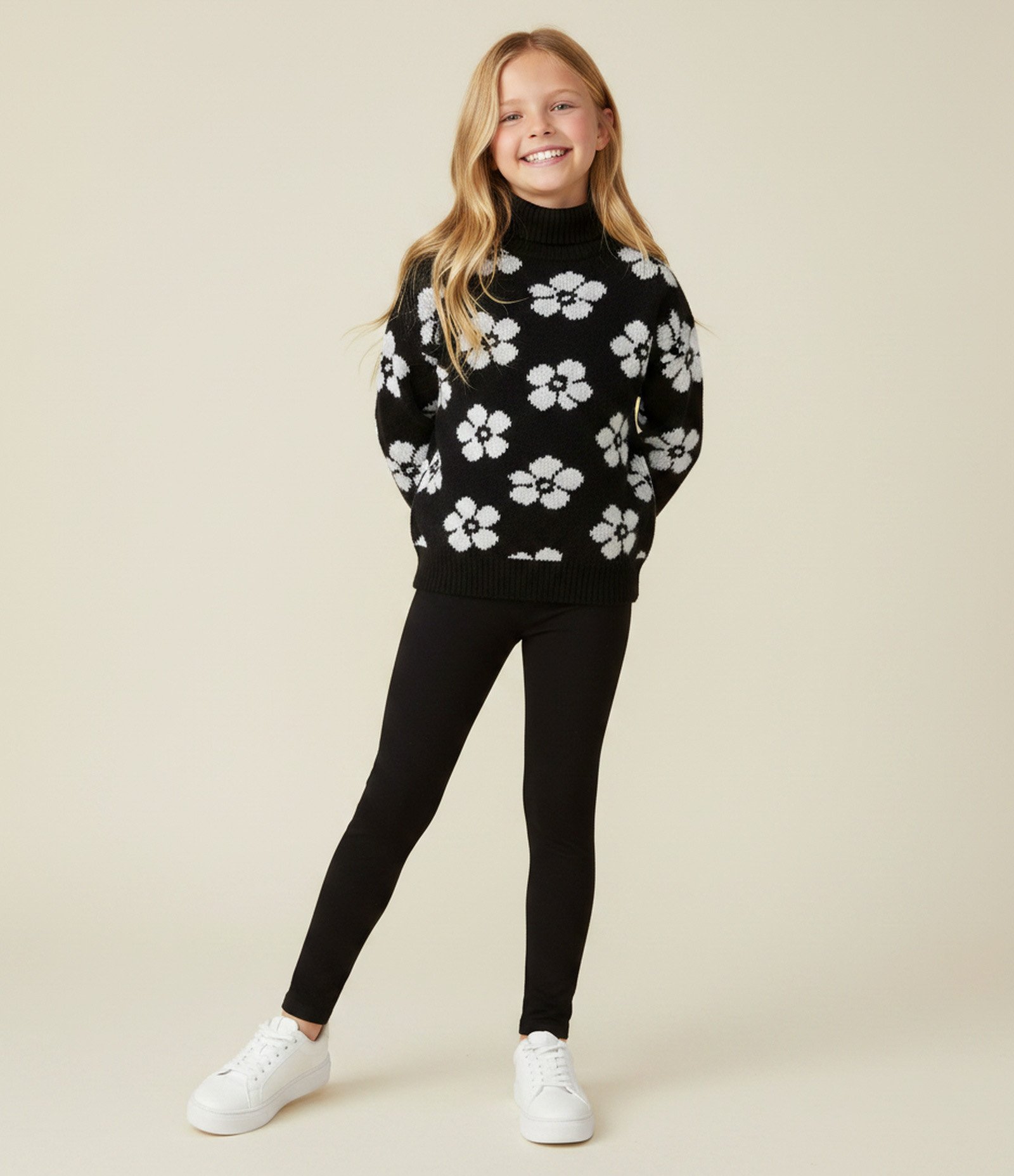 Calça Infantil Legging em Moletinho com Felpa – Tam 5 a 14 Anos Preto 1