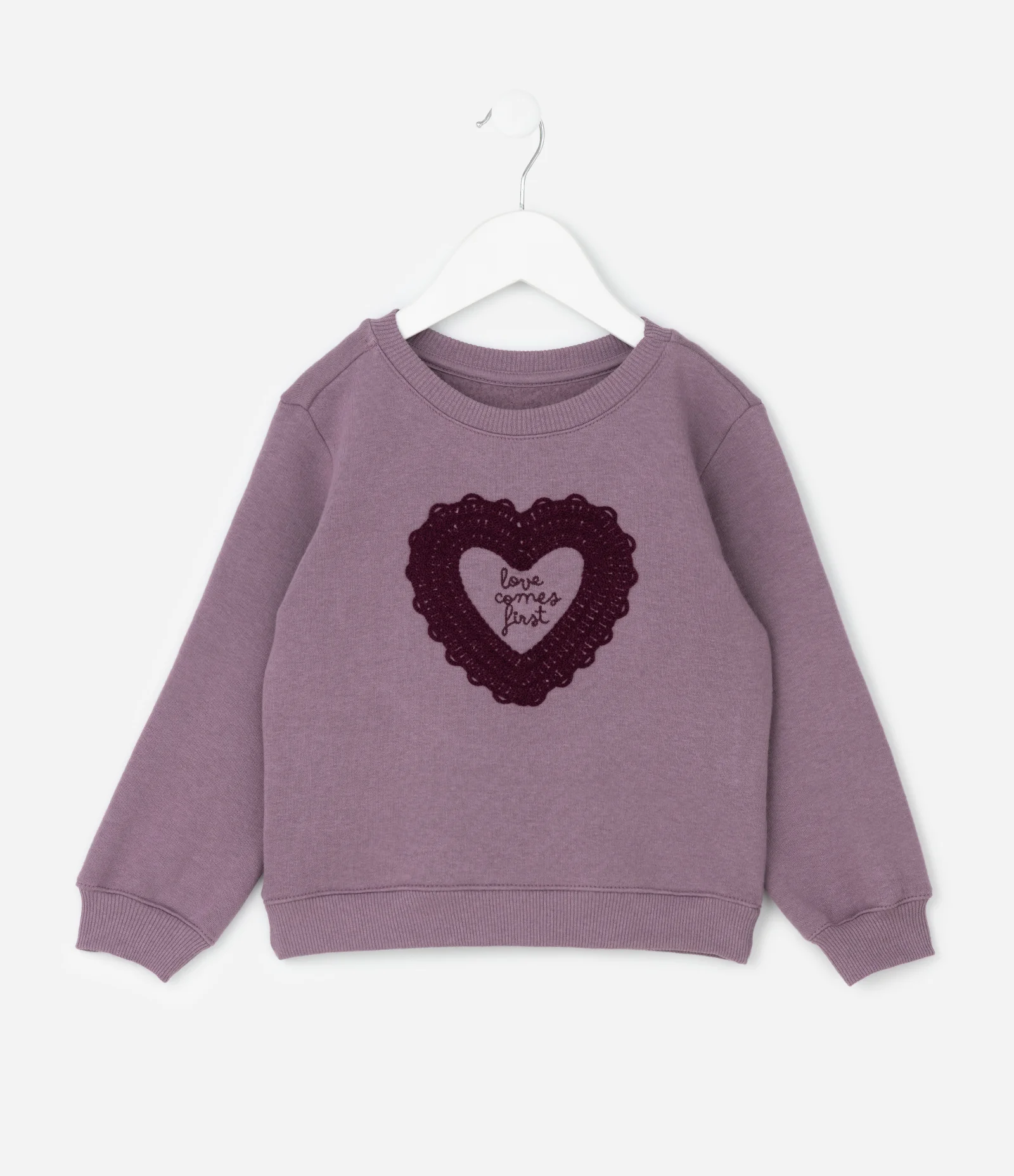 Casaco Infantil com Coração Aplicado – Tam 1 a 6 Anos Roxo 1