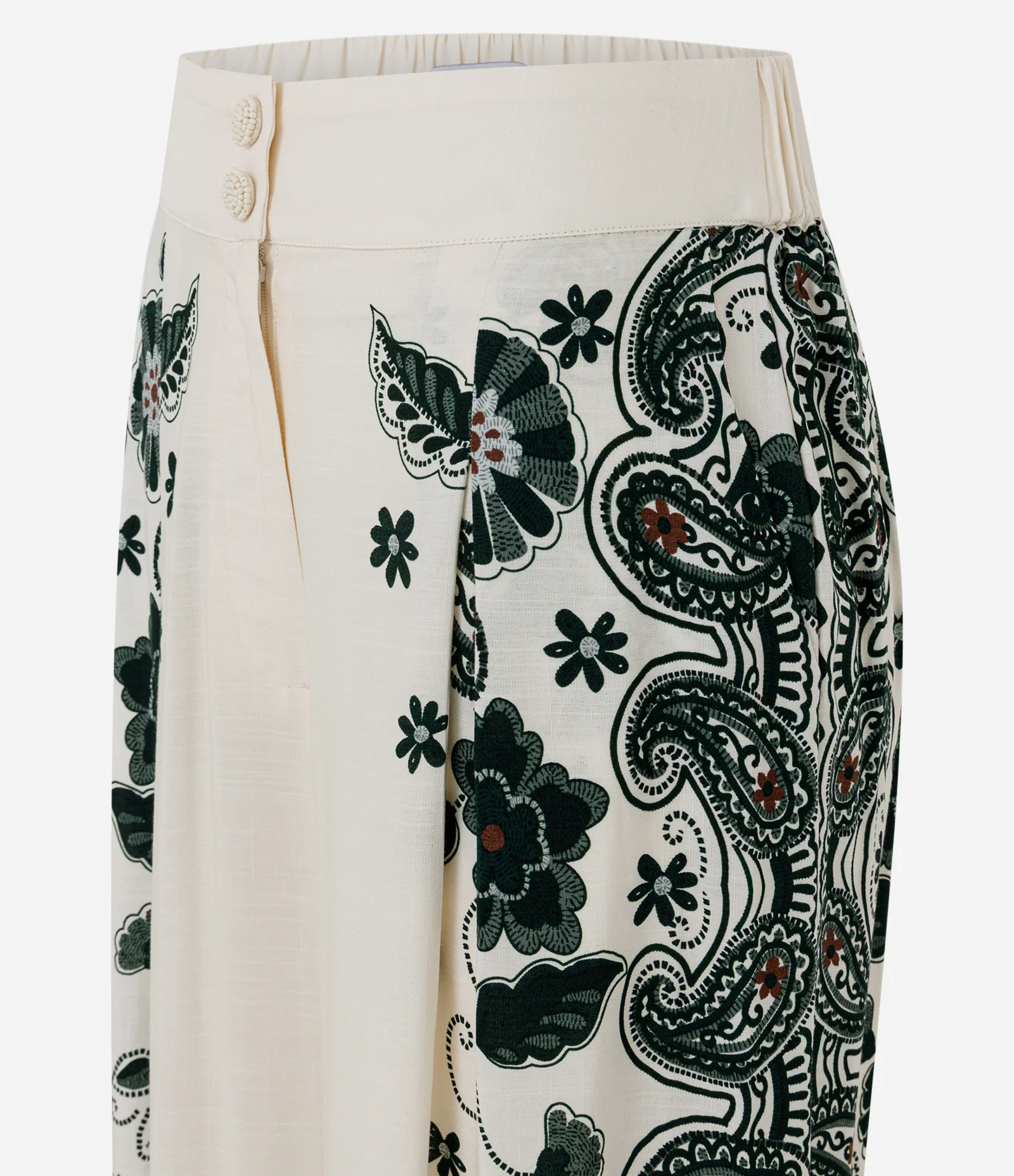 Calça Wide Leg em Viscose com Estampa Lenço Retrô Off White 6