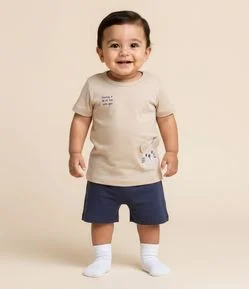 Conjunto Infantil com Estampa de Ratinho – Tam 0 a 18 Meses