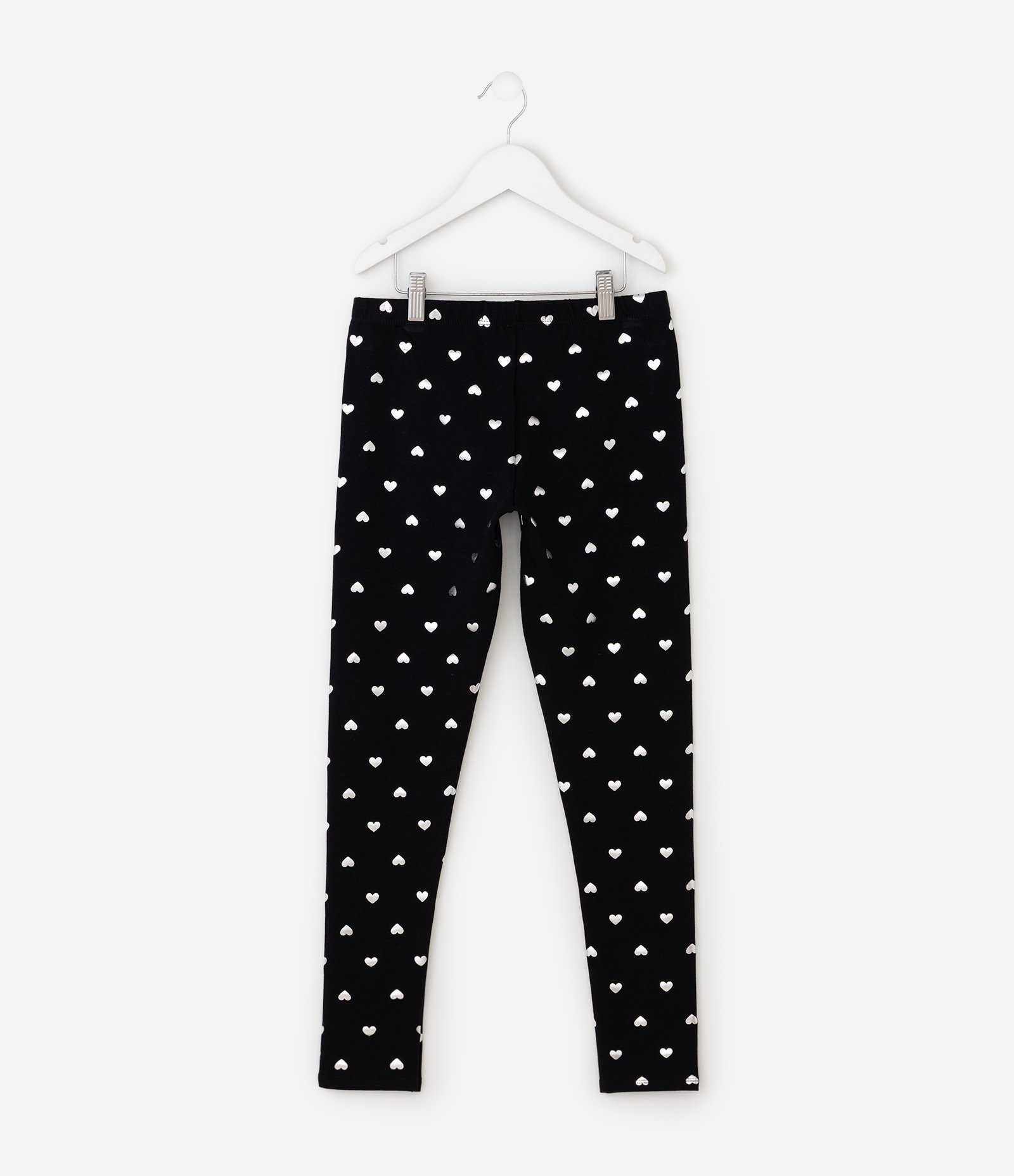 Calça Infantil Legging com Estampa Coração em Foil – Tam 5 a 14 Anos Preto 4