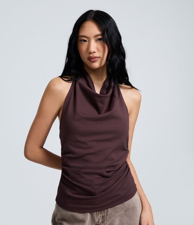 Blusa Frente Única em Ponto Roma com Decote Degagê